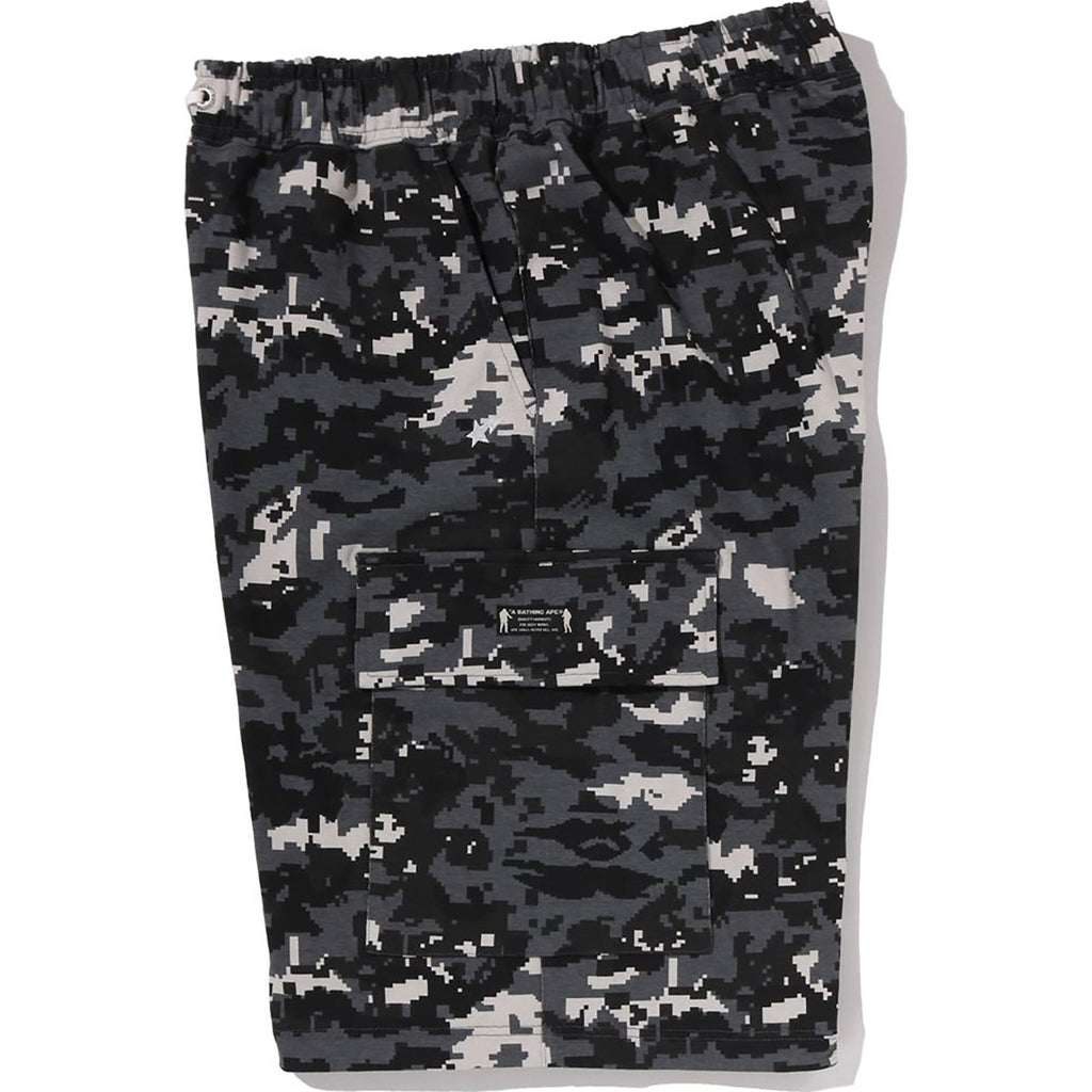 MULTI PIXEL CAMO BAPE STA LOGO CARGO RELAXED FIT SWEAT SHORTS MENS
