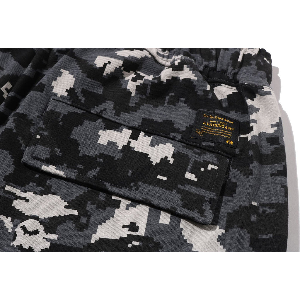MULTI PIXEL CAMO BAPE STA LOGO CARGO RELAXED FIT SWEAT SHORTS MENS